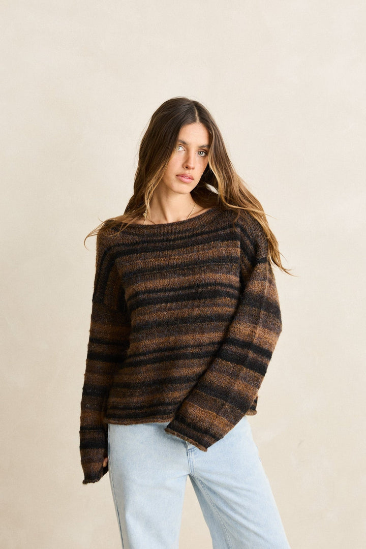 RHYTHM Baklava Stripe Knit Sweater-The Shop Laguna Beach
