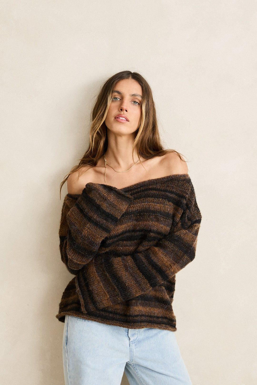 RHYTHM Baklava Stripe Knit Sweater-The Shop Laguna Beach