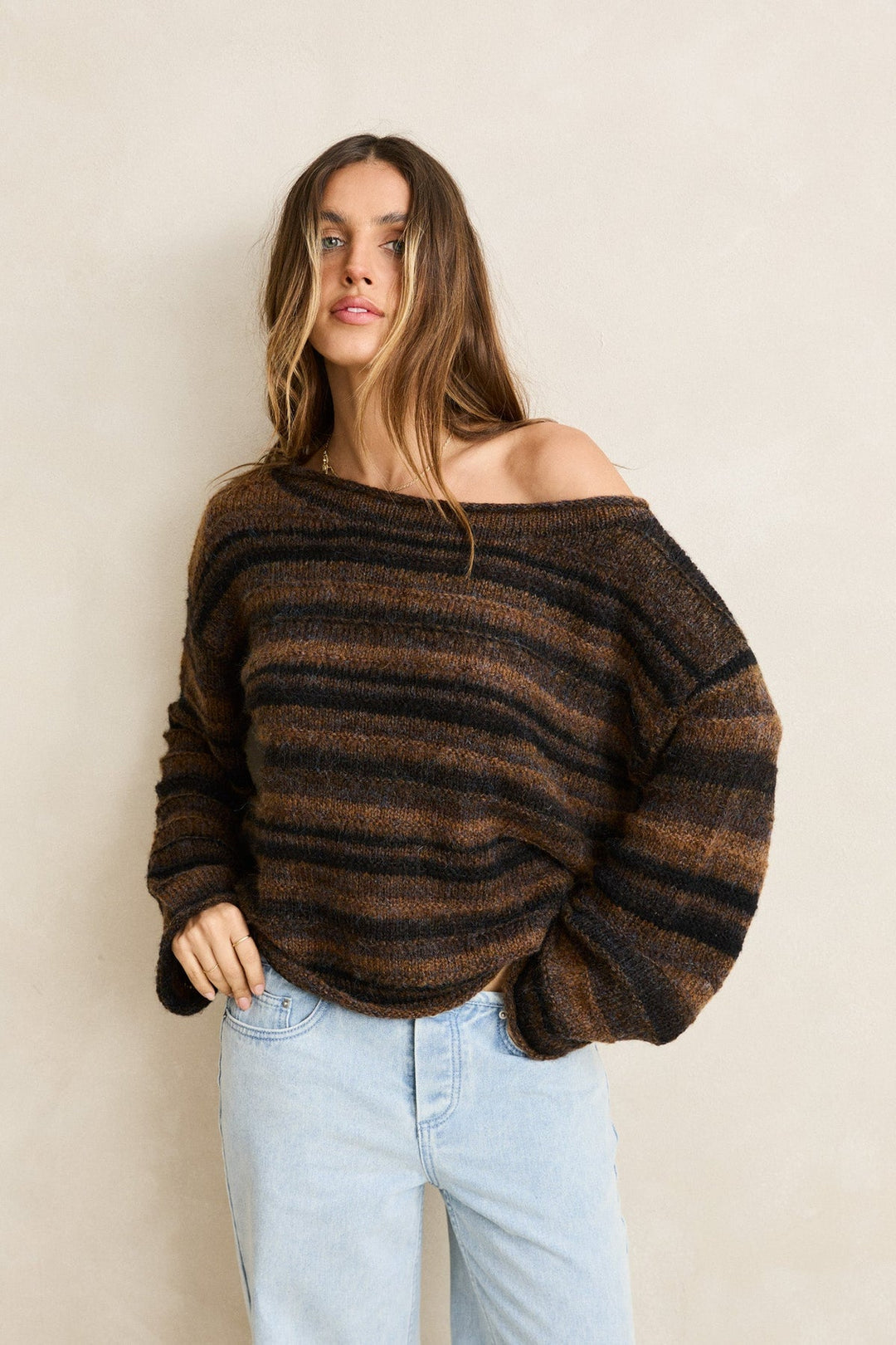 RHYTHM Baklava Stripe Knit Sweater-The Shop Laguna Beach