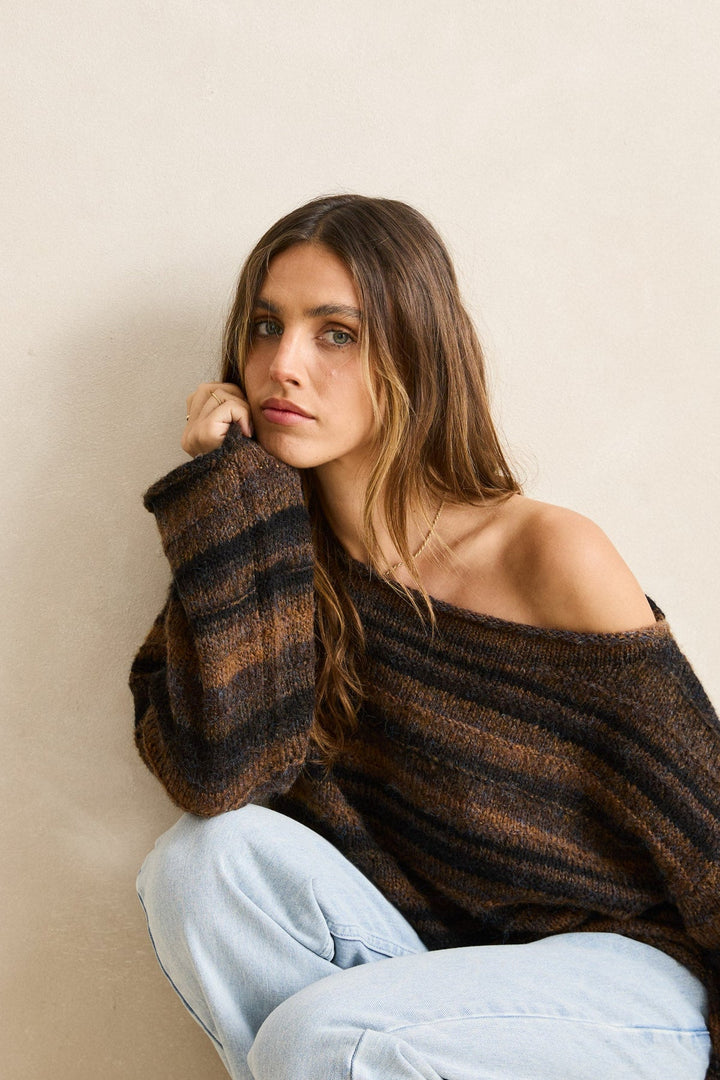 RHYTHM Baklava Stripe Knit Sweater-The Shop Laguna Beach