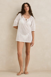 RHYTHM Lucie Eyelet Mini Dress-The Shop Laguna Beach