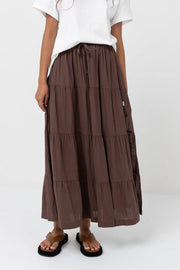 RHYTHM Classic Tiered Maxi Skirt - More Colors Available-The Shop Laguna Beach