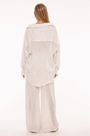 INDAH Como Solid Woven Top-The Shop Laguna Beach