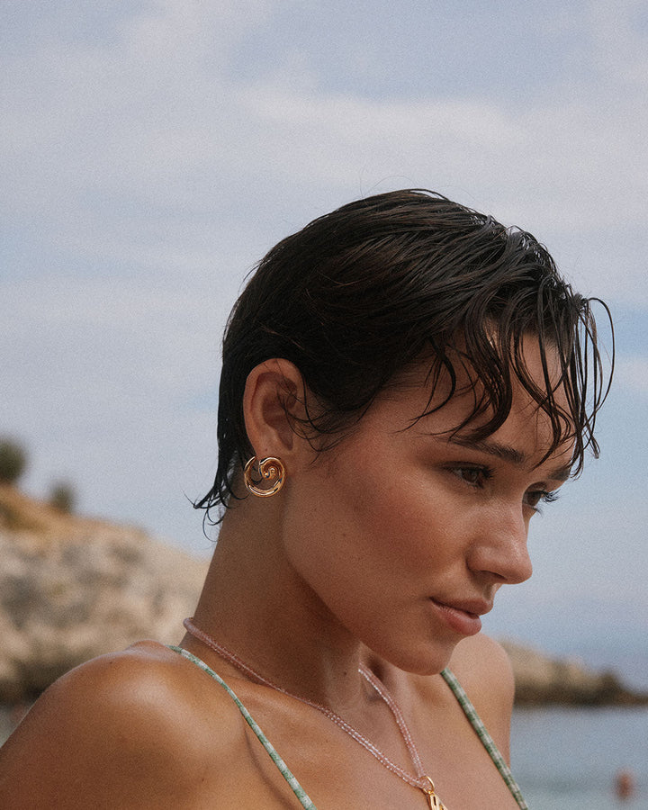 LUV AJ Seashell Coil Studs-The Shop Laguna Beach