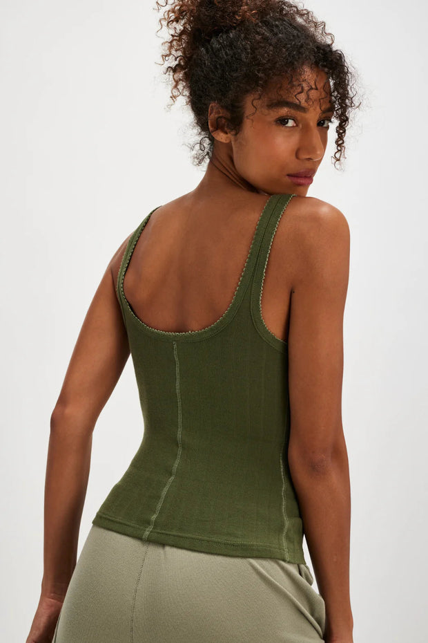 FREE PEOPLE End Game Pointelle Button Tank-The Shop Laguna Beach