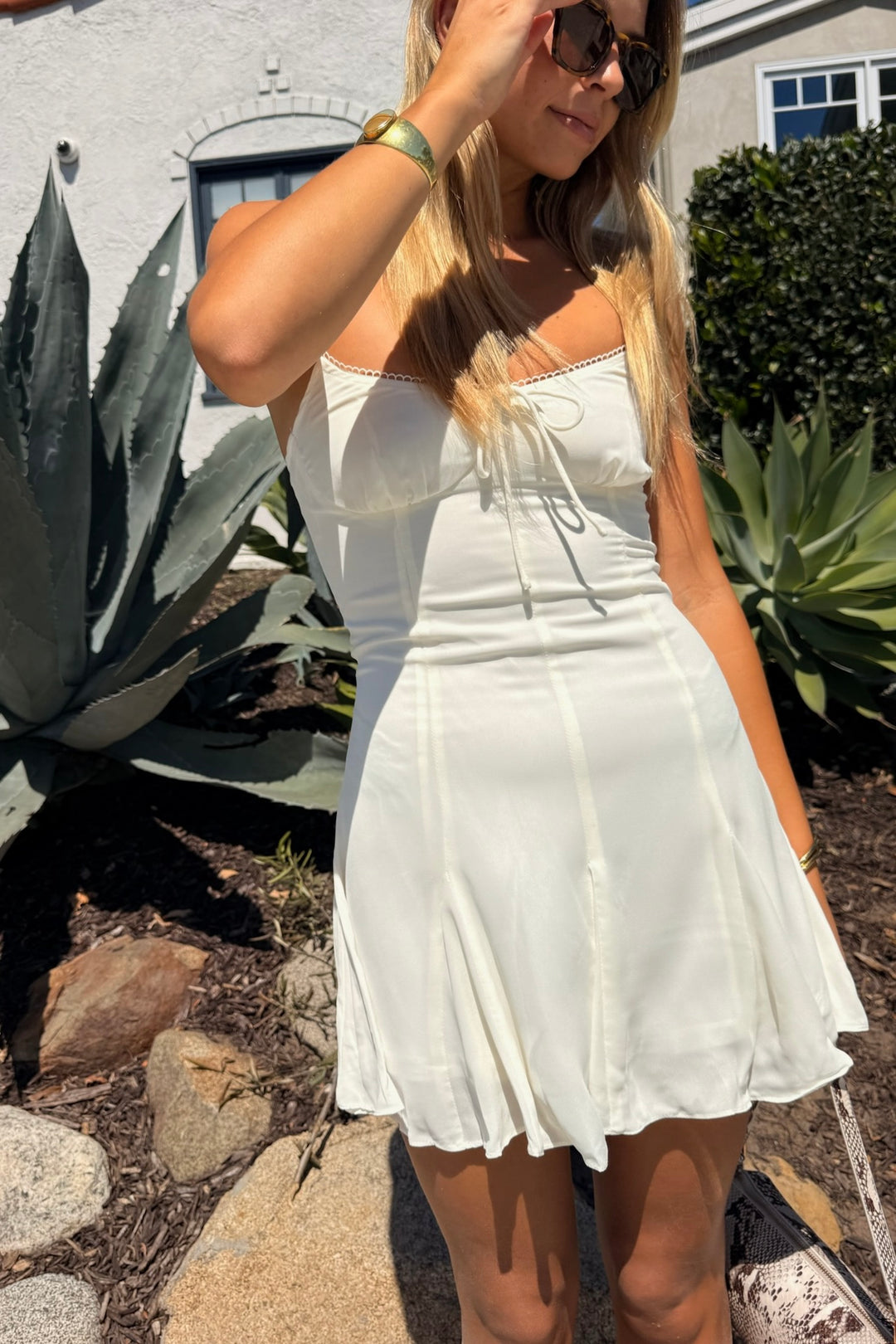 KEEN THE LABEL Cecilia Scallop-Trim Mini Dress-The Shop Laguna Beach