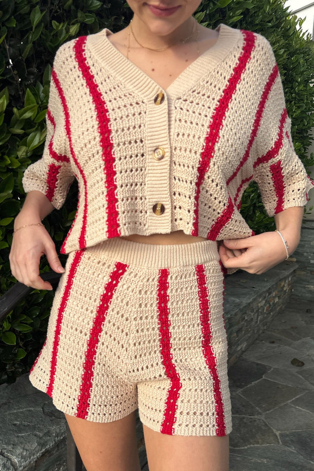 KEEN THE LABEL Zoey Buttoned Sweater Top-The Shop Laguna Beach