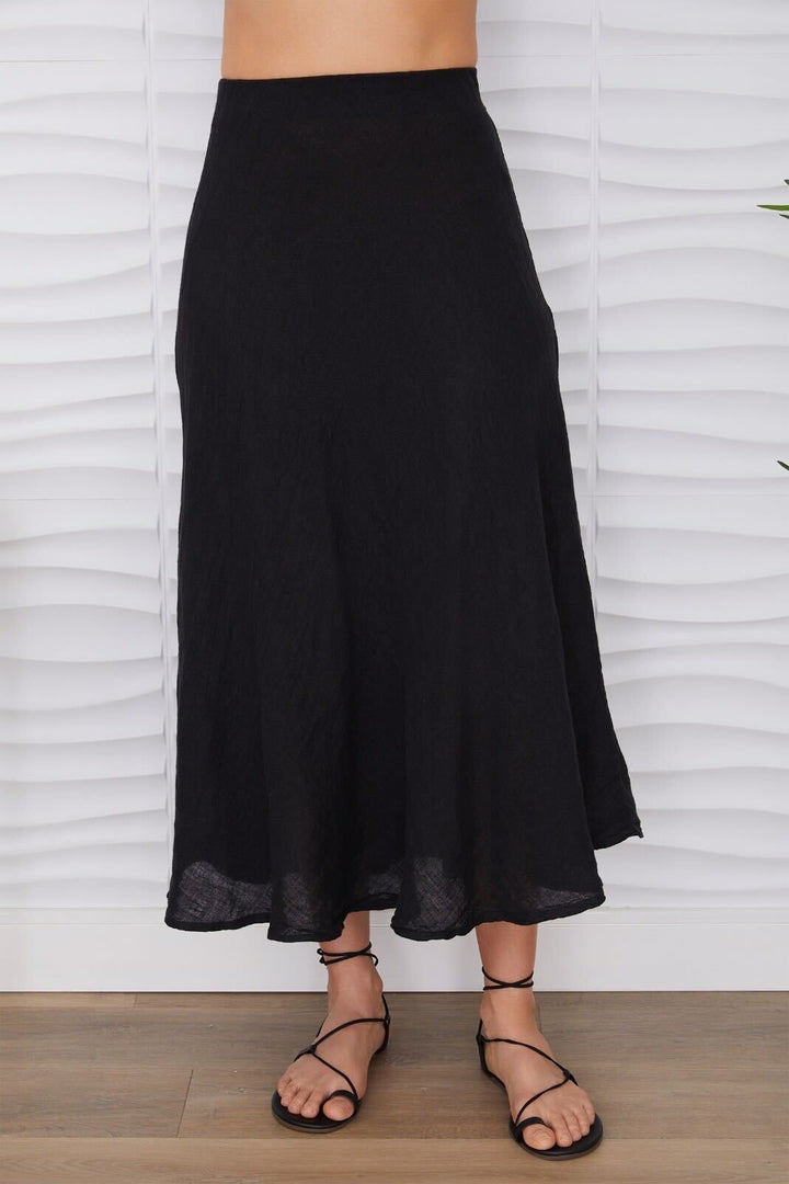 KEEN THE LABEL Yara Linen Midi Skirt - More Colors Available-The Shop Laguna Beach