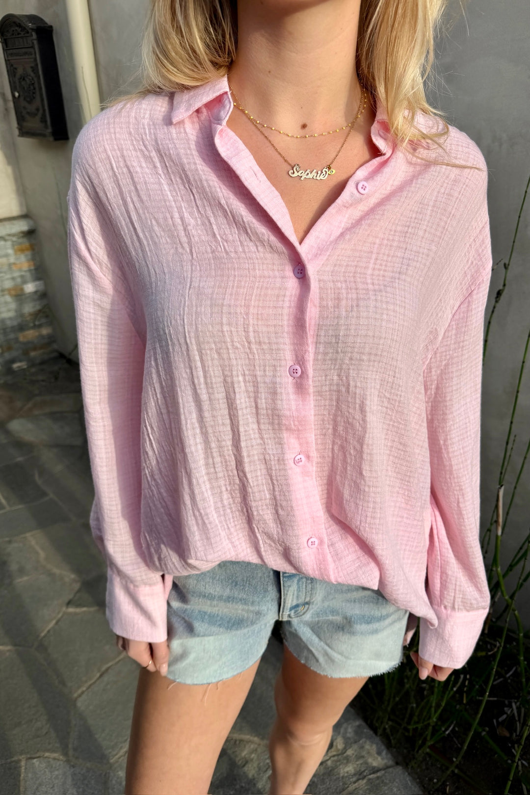 KEEN THE LABEL Linnea Sheer Button-Up Shirt-The Shop Laguna Beach