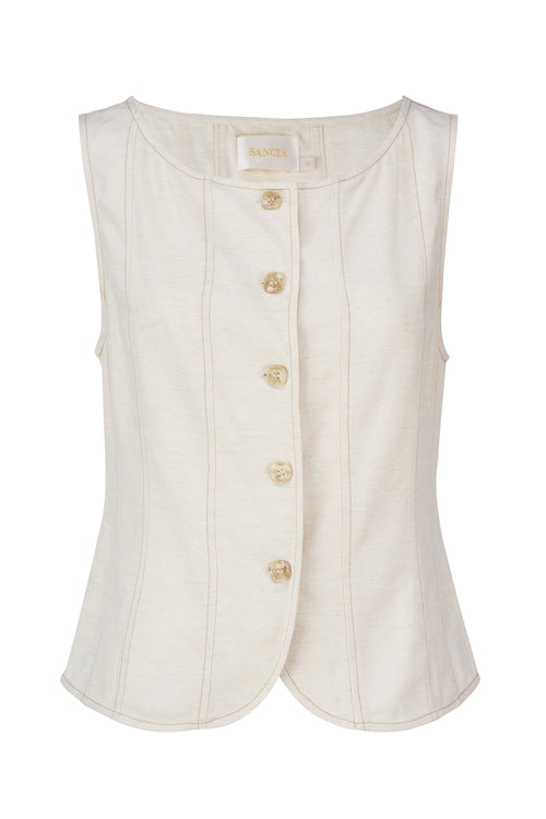 SANCIA The Botia Buttoned Sleeveless Top-The Shop Laguna Beach