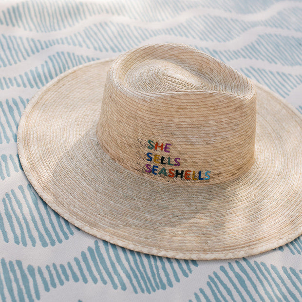 SUNSHINE TIENDA She Sells Seashells Straw Hat-The Shop Laguna Beach