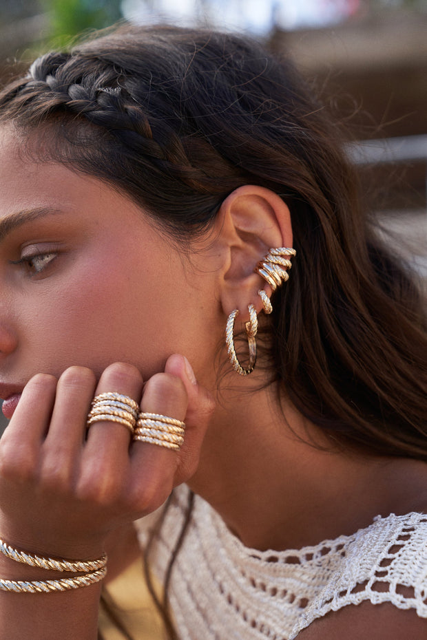 LILI CLASPE Gina Silver Twist Hoops-The Shop Laguna Beach