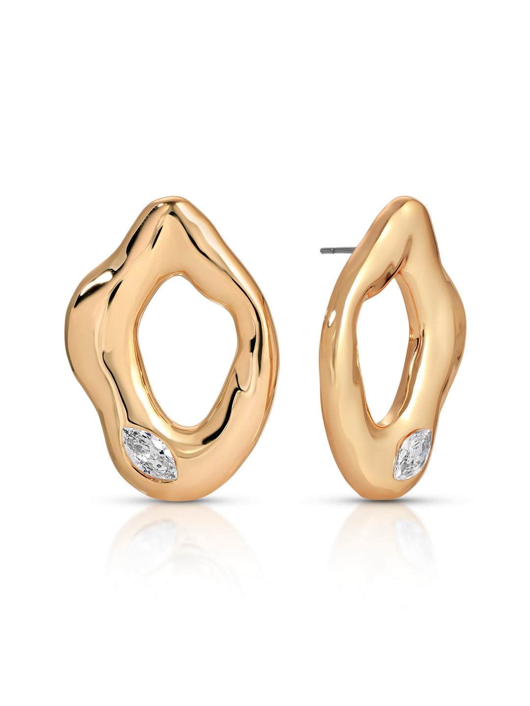 ETTIKA Melting Metal Crystal Earrings