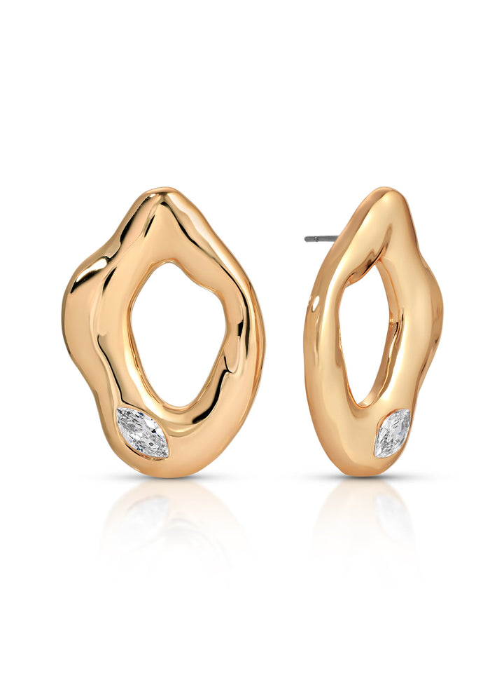 ETTIKA Melting Metal Crystal Earrings