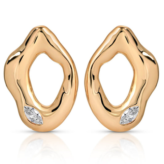 ETTIKA Melting Metal Crystal Earrings-The Shop Laguna Beach