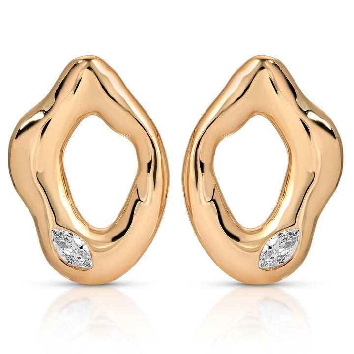 ETTIKA Melting Metal Crystal Earrings
