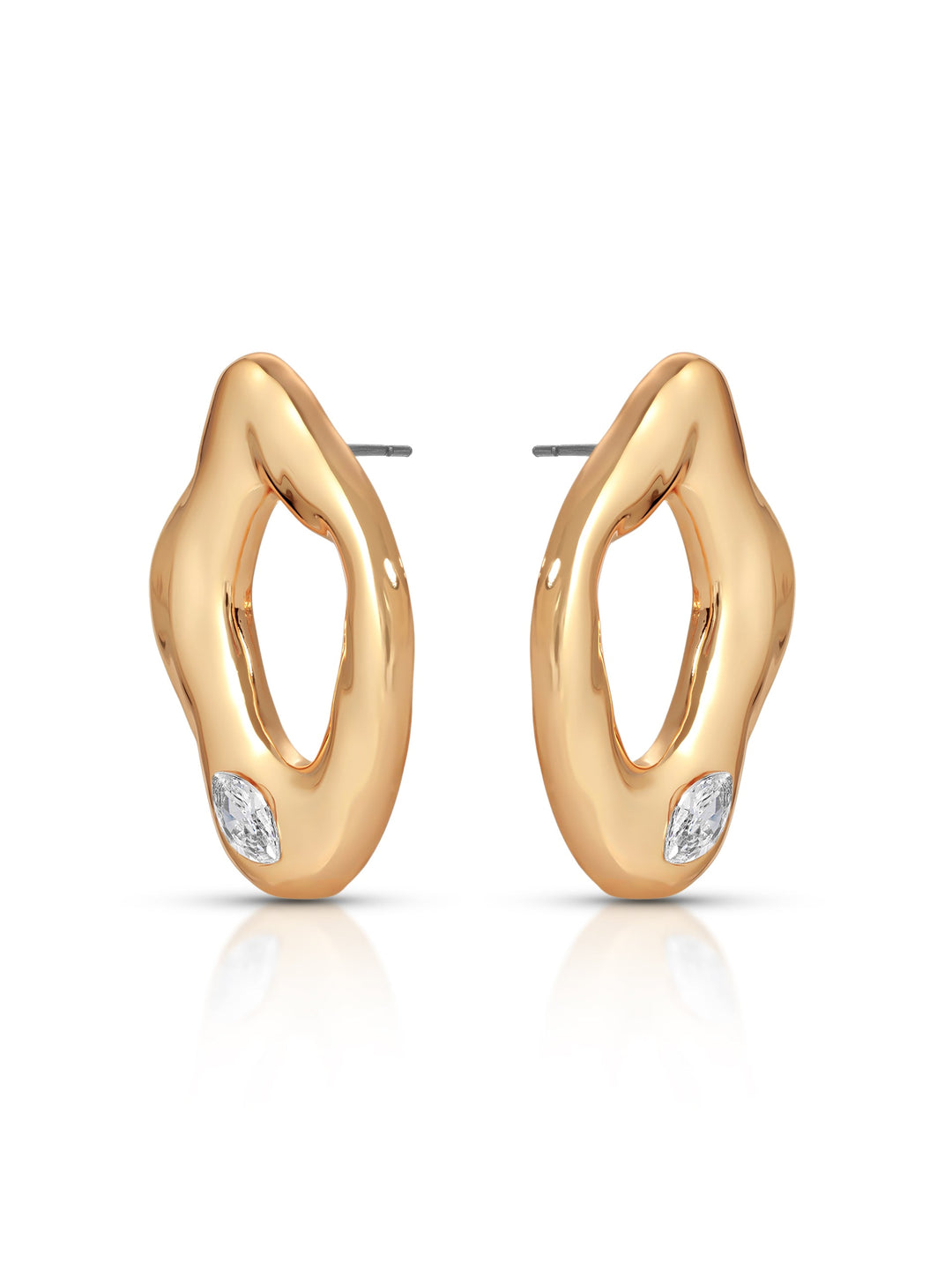 ETTIKA Melting Metal Crystal Earrings