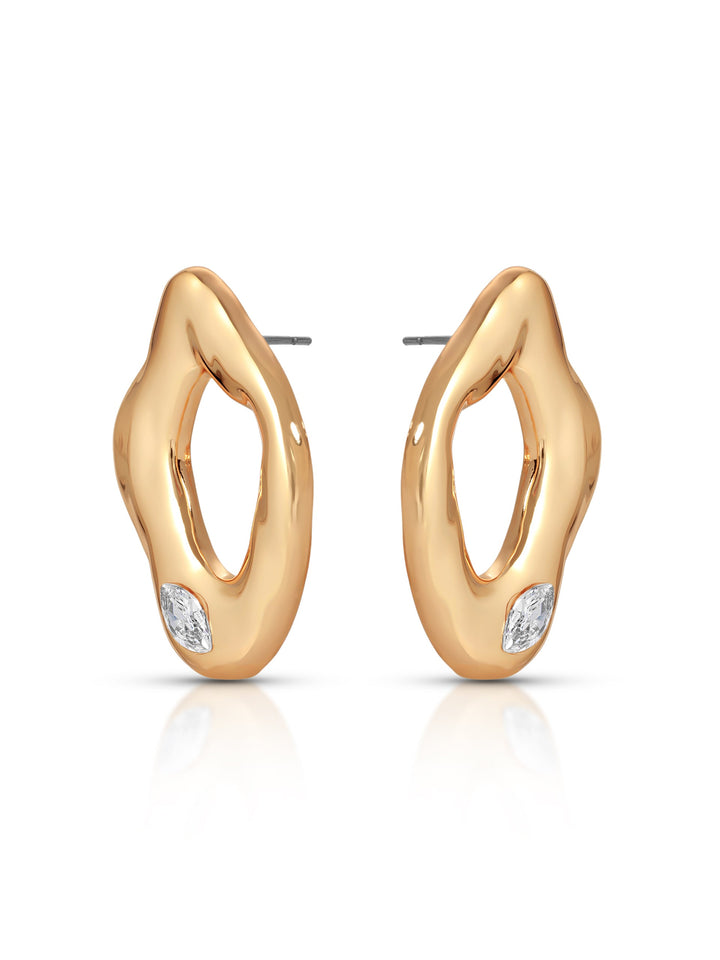 ETTIKA Melting Metal Crystal Earrings