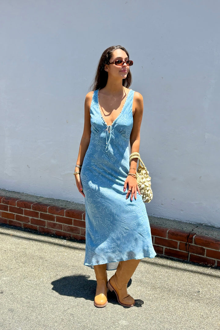 KEEN THE LABEL Ever Beaded V-Neck Maxi Dress