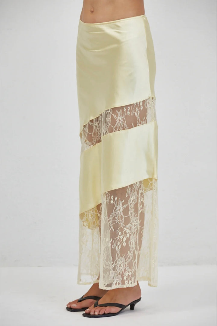 A. REN Sabrin Lace Inset Midi Skirt-The Shop Laguna Beach
