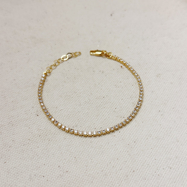 GOLDFI 18kt 2mm CZ Tennis Bracelet