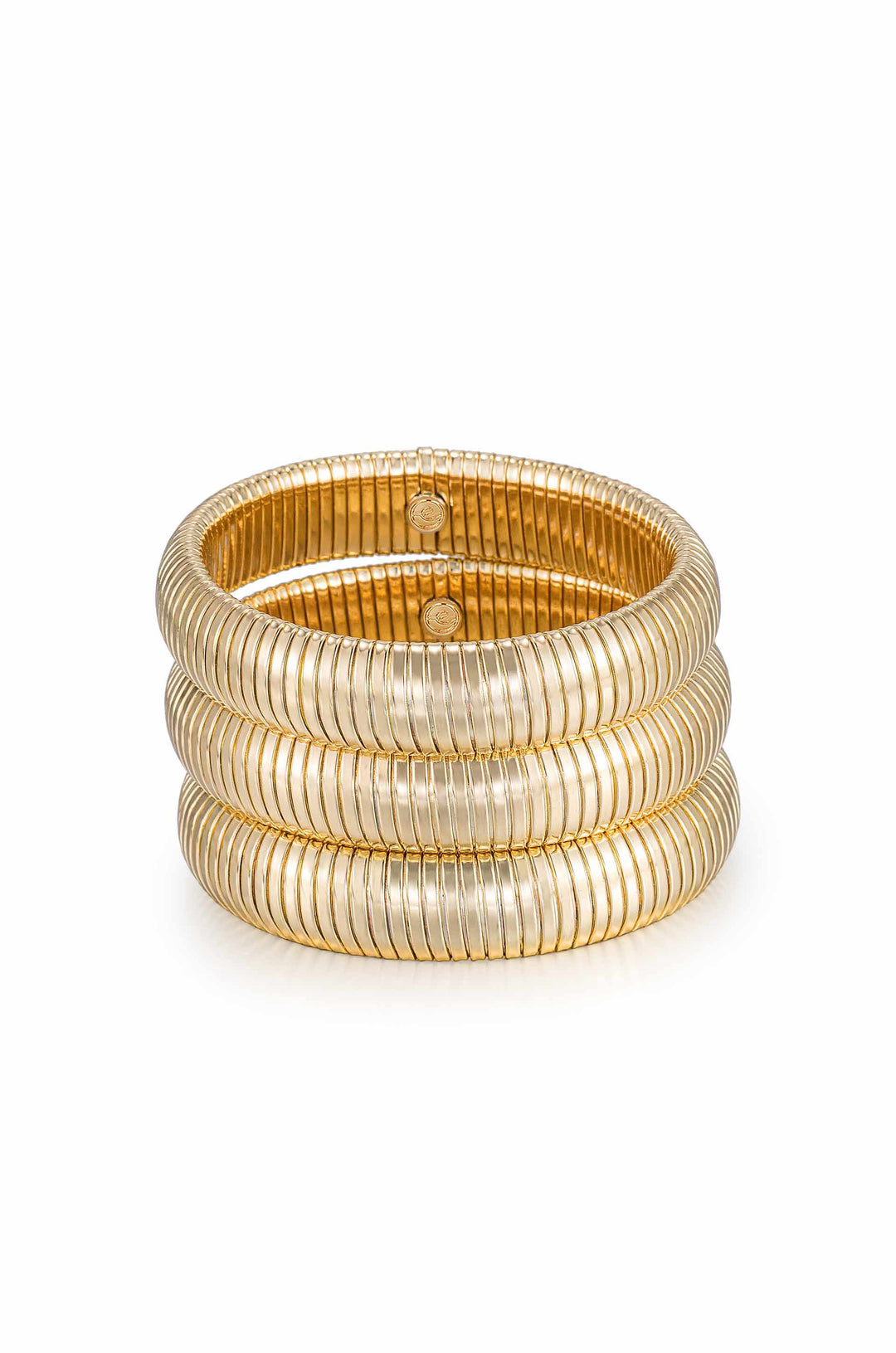 ETTIKA Flex Snake Chain 18kt Stretch Bangle Set (3)