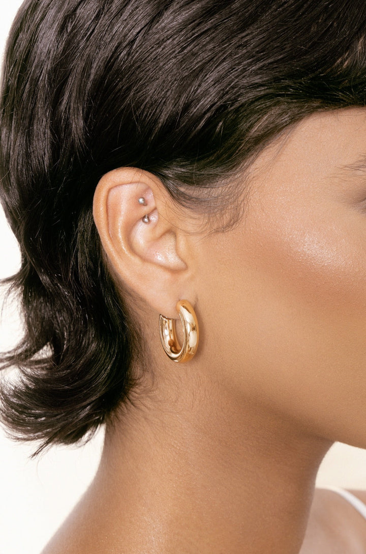 ETTIKA Small Thick Classic Hoop Earrings-The Shop Laguna Beach