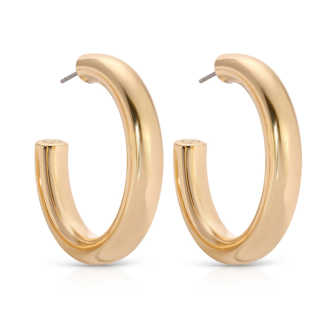 ETTIKA Medium Thick Classic 18kt Hoops-The Shop Laguna Beach