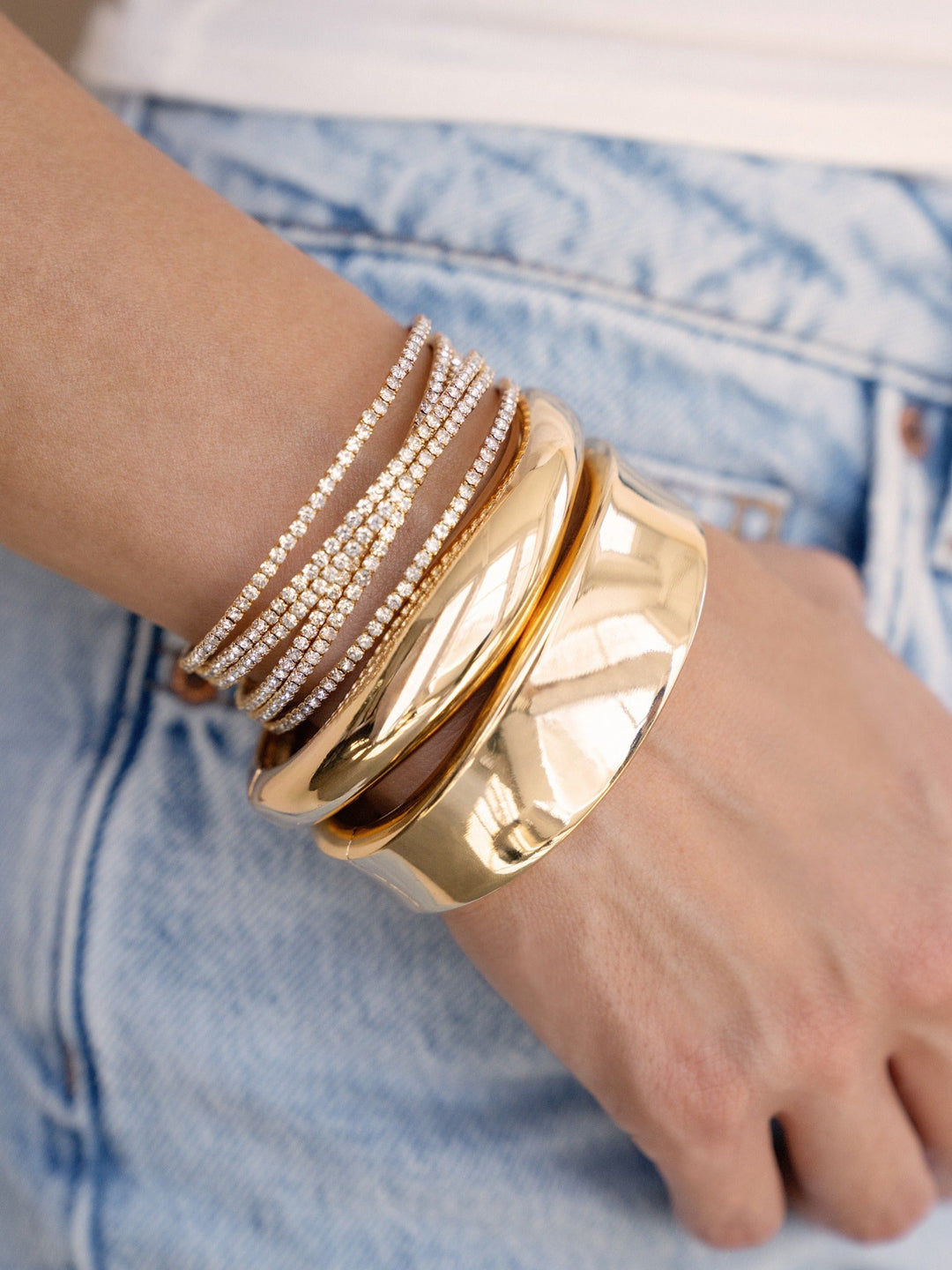 ETTIKA Dreamy Dome 18K Gold-Plated Bangle-The Shop Laguna Beach