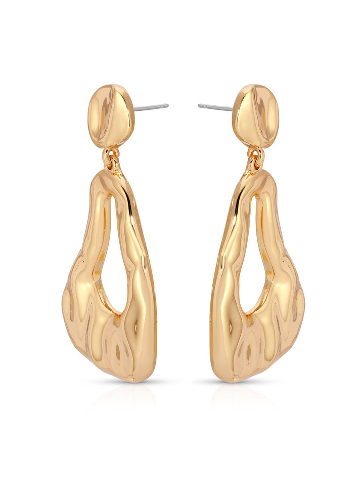 ETTIKA Molten Drop 18K Gold-Plated Earrings-The Shop Laguna Beach