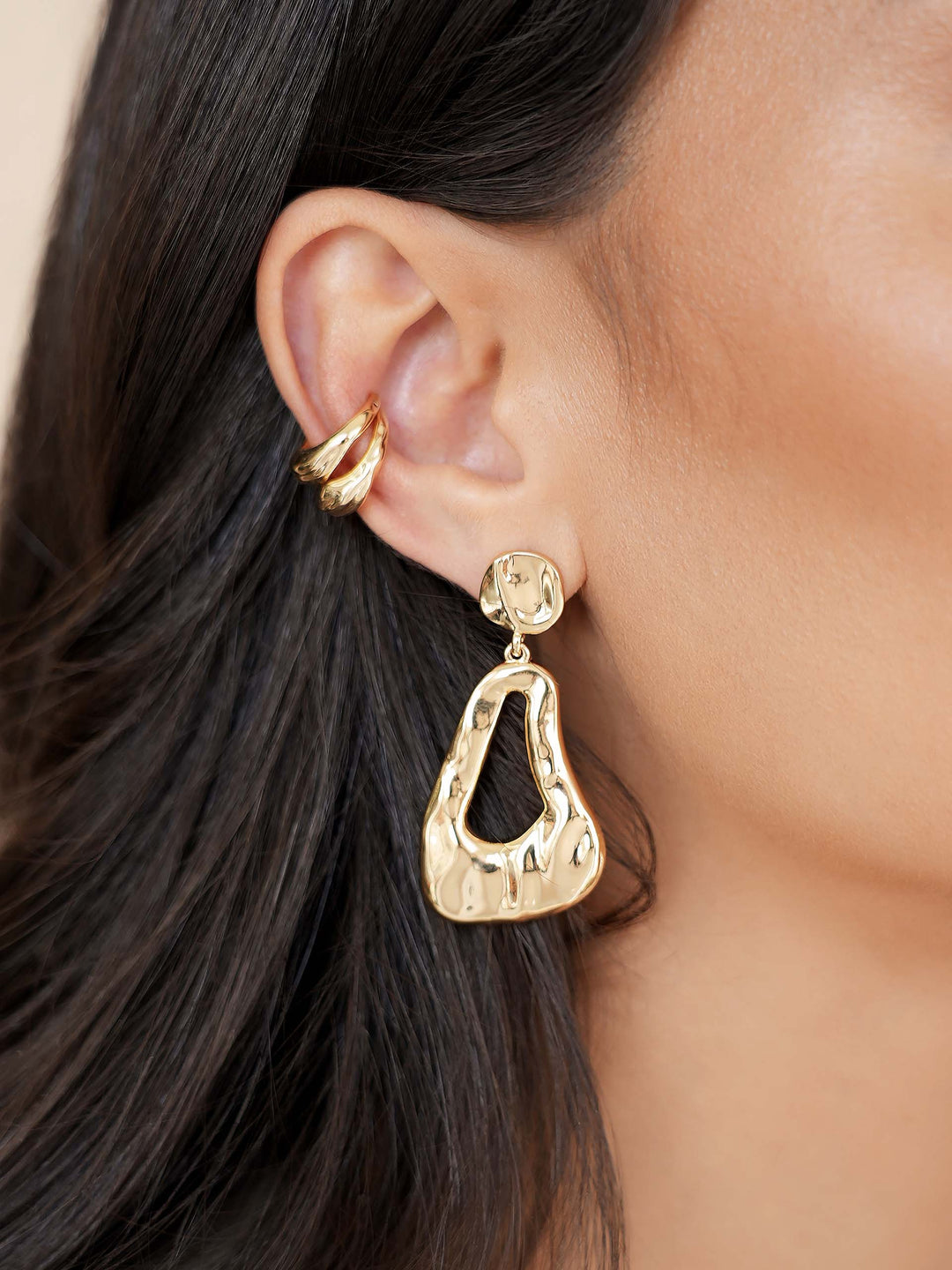 ETTIKA Molten Drop 18K Gold-Plated Earrings-The Shop Laguna Beach