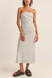 RHYTHM Dalia Bias Woven Midi Dress-The Shop Laguna Beach