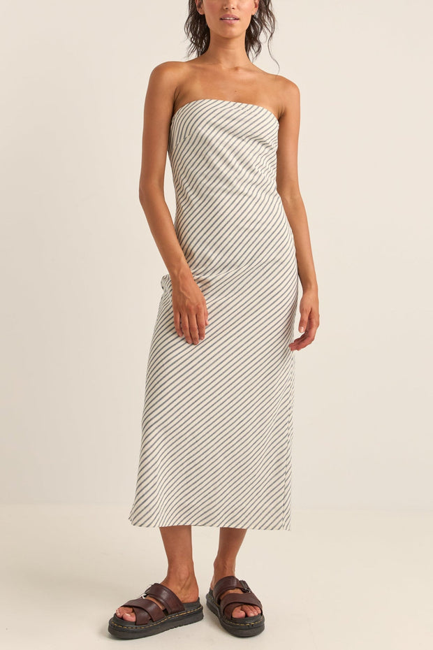 RHYTHM Dalia Bias Woven Midi Dress-The Shop Laguna Beach