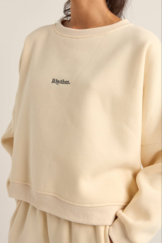 RHYTHM Logo Crew Fleece Pullover-The Shop Laguna Beach