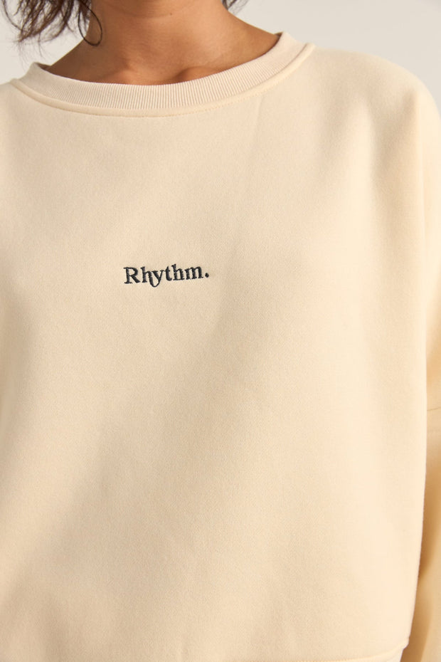 RHYTHM Logo Crew Fleece Pullover-The Shop Laguna Beach