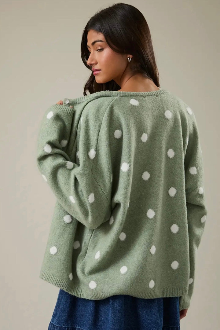 KEEN THE LABEL Acacia Polka Dot Cardigan-The Shop Laguna Beach