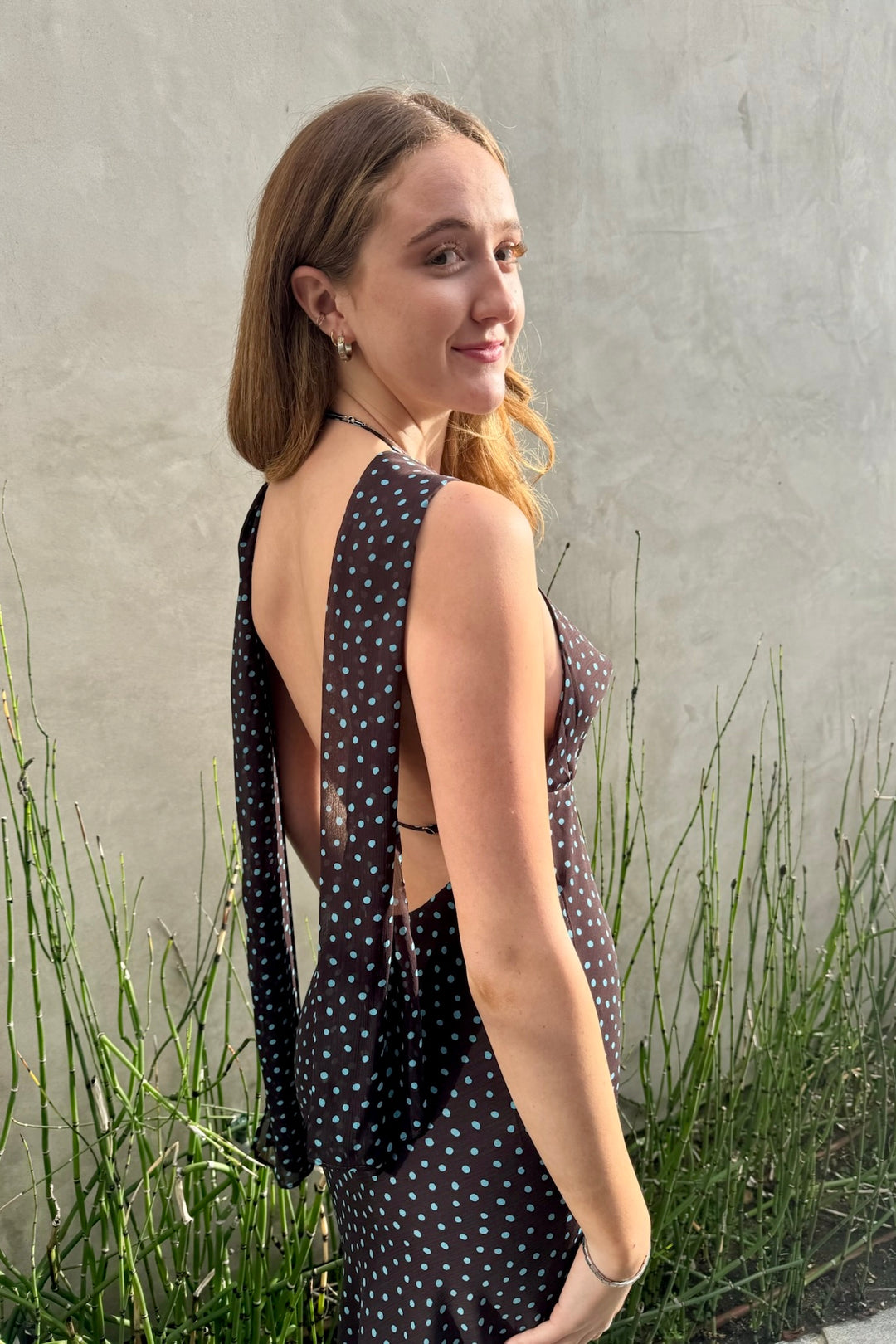 KEEN THE LABEL Lainey Cowl Maxi Dress w/ Scarf-The Shop Laguna Beach