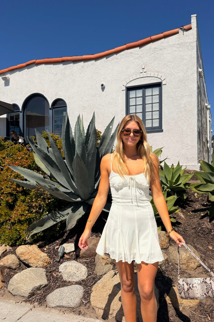KEEN THE LABEL Cecilia Scallop-Trim Mini Dress-The Shop Laguna Beach