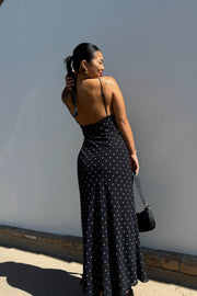 KEEN THE LABEL Odette Lace-Trim Polka Dot Maxi Dress-The Shop Laguna Beach