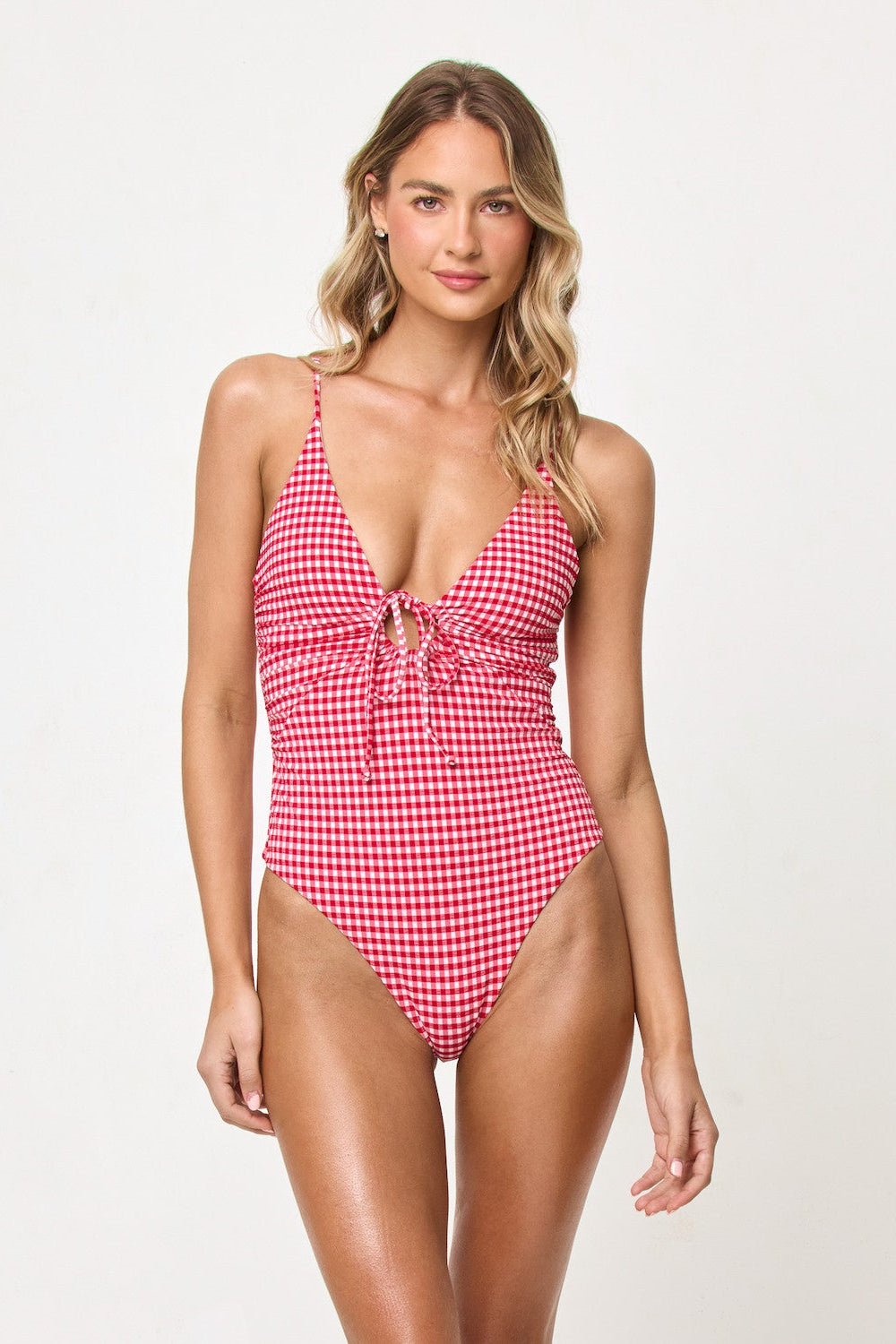 LSPACE Piper Gingham One Piece-The Shop Laguna Beach