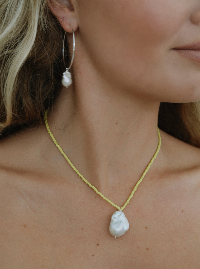 MAY MARTIN Bodi Beaded Pearl Pendant Necklace-The Shop Laguna Beach