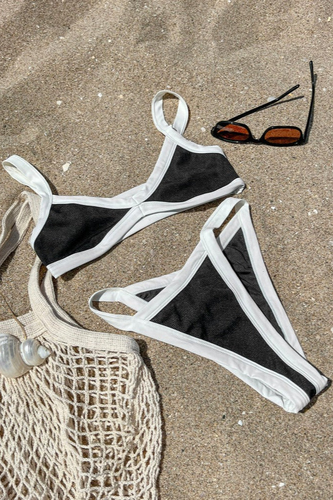 LSPACE Mackenzie Rib Color-Blocked Bitsy Bottom - More Colors Available-The Shop Laguna Beach