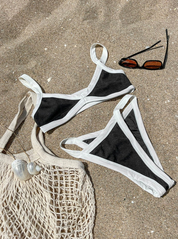 LSPACE Mackenzie Rib Color-Blocked Bitsy Bottom - More Colors Available-The Shop Laguna Beach