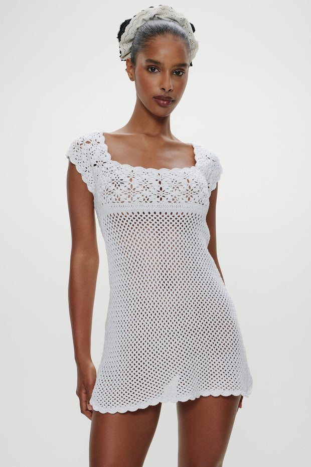 FRANKIES BIKINIS Eloise Crochet Mini Dress-The Shop Laguna Beach
