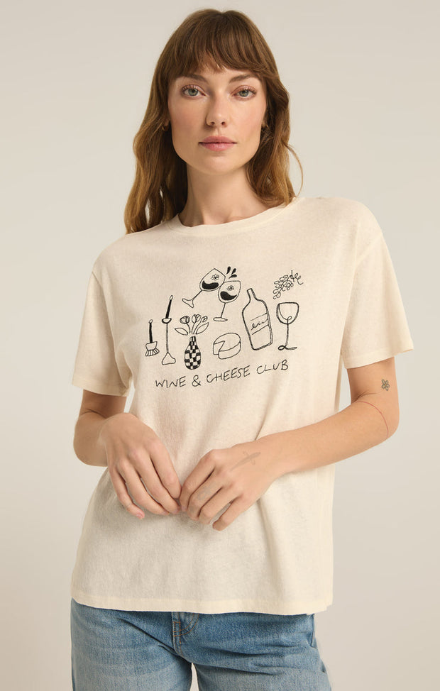 Z SUPPLY Wine & Cheese Pacific Tee-The Shop Laguna Beach