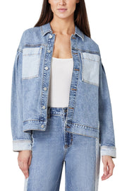 HABITUAL Oversized Colorblock Trucker Denim Jacket