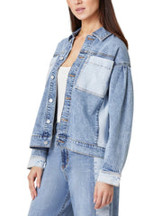 HABITUAL Oversized Colorblock Trucker Denim Jacket