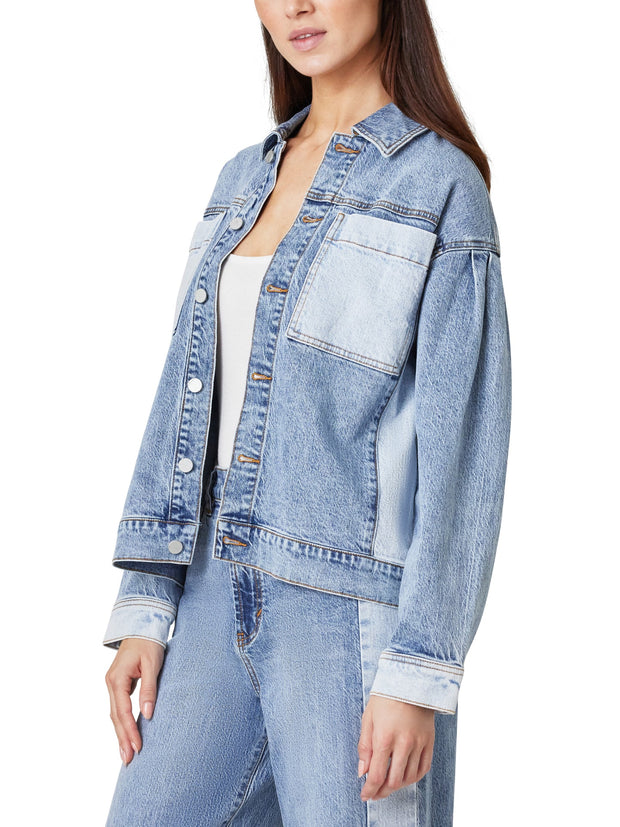 HABITUAL Oversized Colorblock Trucker Denim Jacket