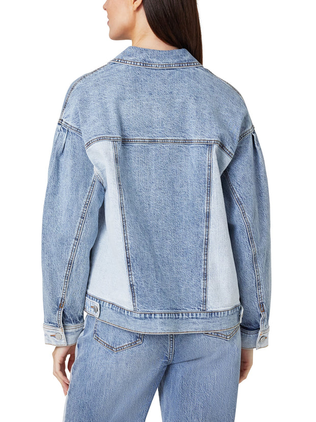 HABITUAL Oversized Colorblock Trucker Denim Jacket