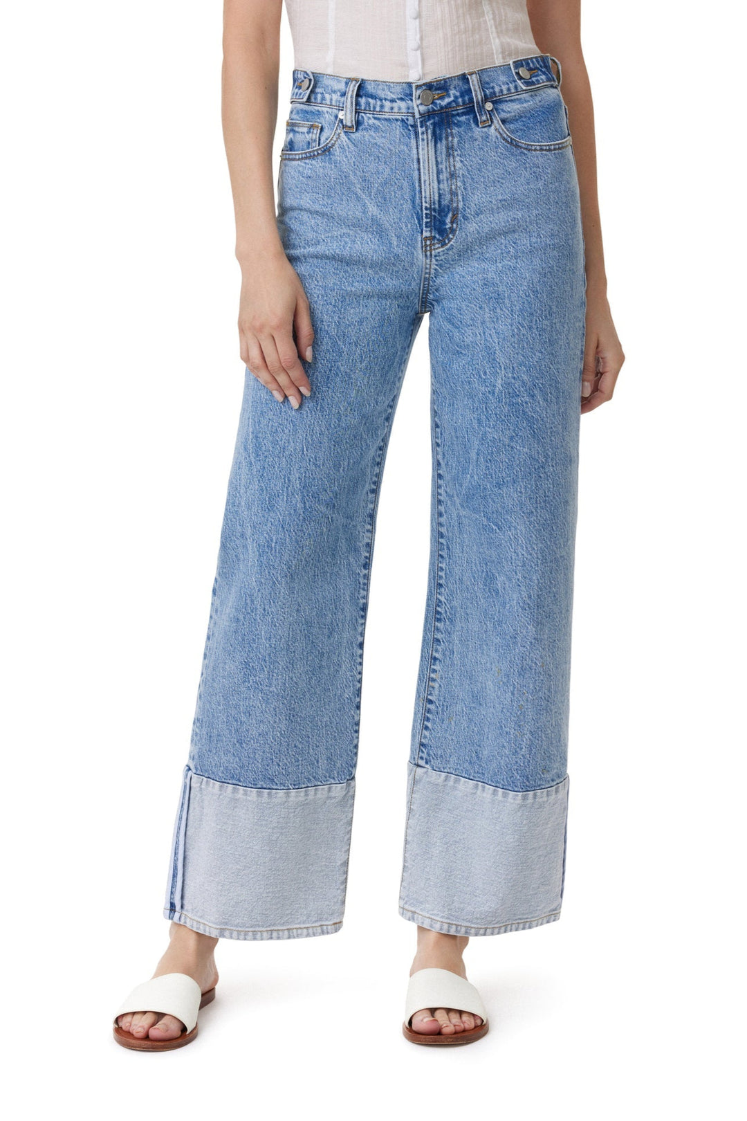 HABITUAL Wide Leg Contrast Denim Pant-The Shop Laguna Beach